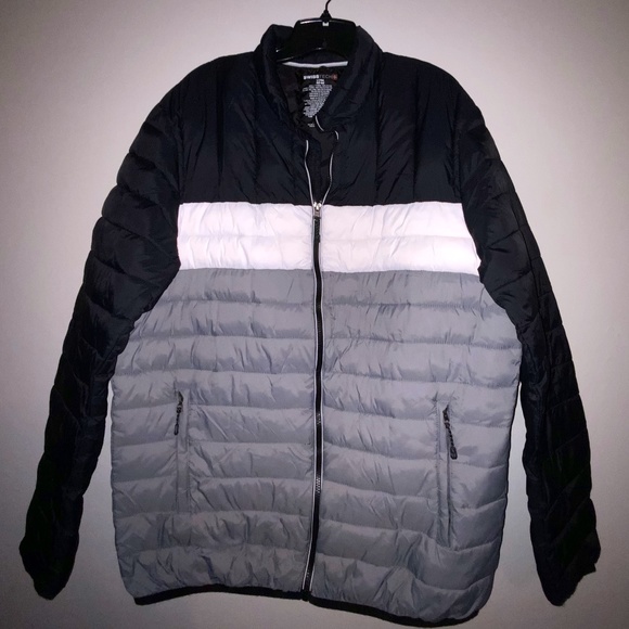 SwissTech Grey Black and White soft Puffer bomber Jacket SIZE LARGE(42-44)